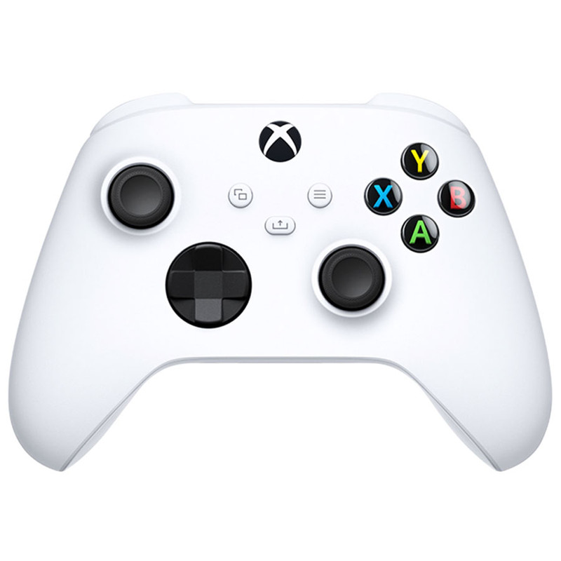 دسته بازی ایکس باکس رنگ سفید ( آکبند) مدل Series S-X، سازگار با Xbox One و Windows 10، اتصال بی‌سیم 2.4 گیگاهرتز، دکمه Share، D-Pad یکپارچه، ماشه‌های بافت‌دار و پشتیبانی از باتری قلمی