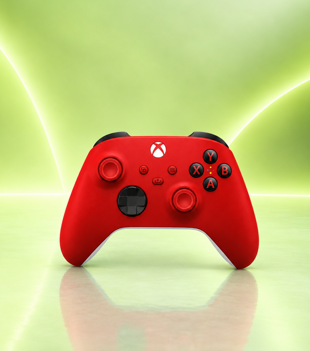 دسته بازی ایکس باکس رنگ قرمز ( آکبند) مدل Series S-X، سازگار با Xbox One و Windows 10، اتصال بی‌سیم 2.4 گیگاهرتز، دکمه Share، D-Pad یکپارچه، ماشه‌های بافت‌دار و پشتیبانی از باتری قلمی