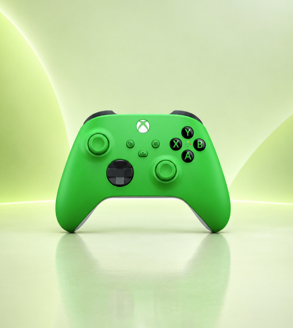 دسته بازی ایکس باکس رنگ سبز( آکبند) مدل Series S-X، سازگار با Xbox One و Windows 10، اتصال بی‌سیم 2.4 گیگاهرتز، دکمه Share، D-Pad یکپارچه، ماشه‌های بافت‌دار و پشتیبانی از باتری قلمی